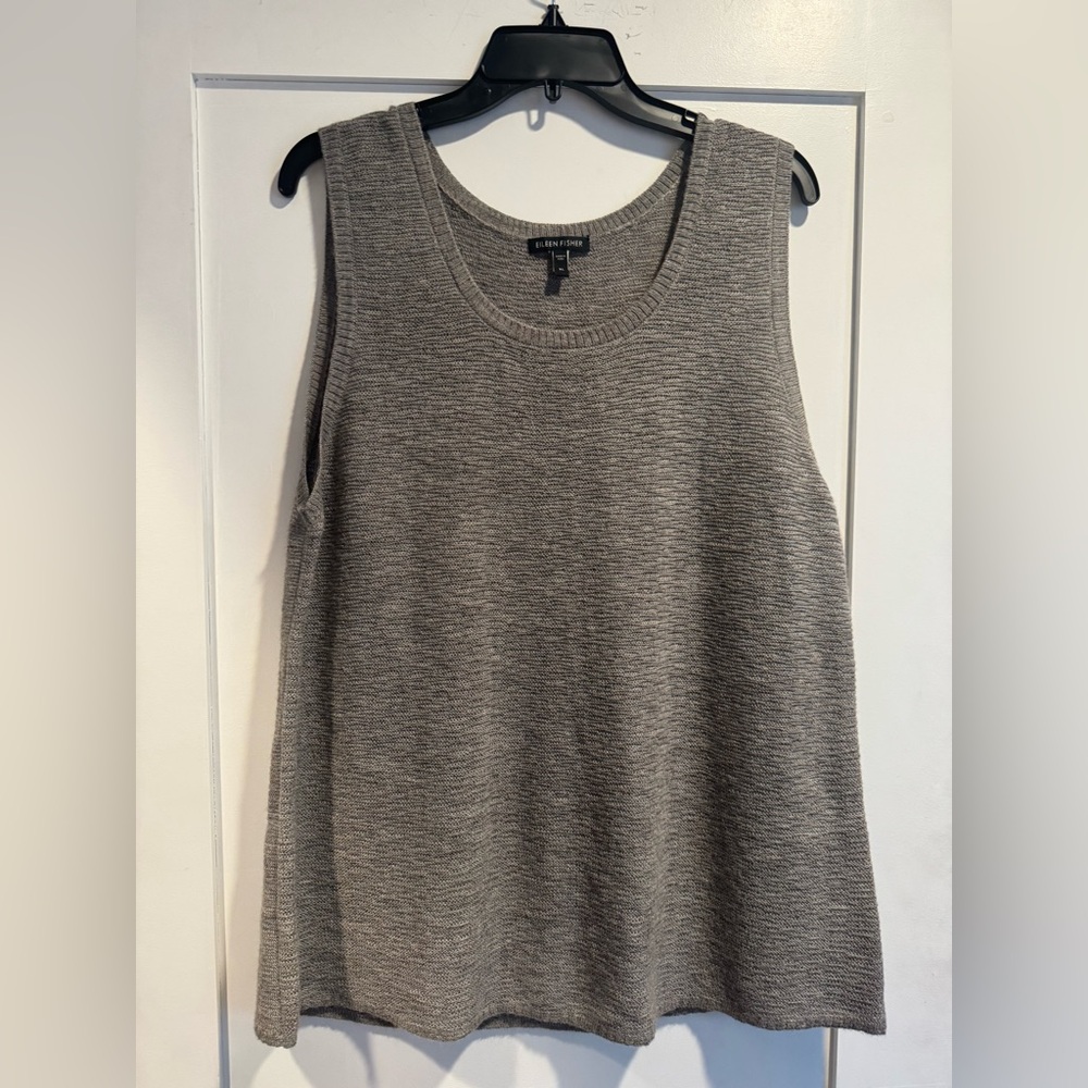 Eileen Fisher Women's 100% Alpaca Gray Knit Sleeveless Tank Top size XL